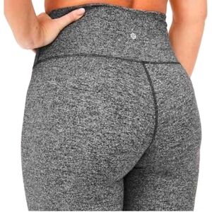 Lululemon Size 4 Wunder Under Cotton Roll Down High Rise Pant Leggings in Gray